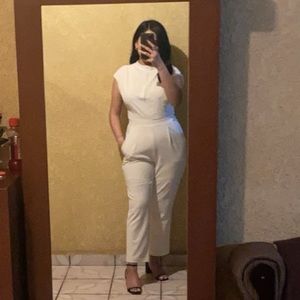Express White-Beige Jumpsuit